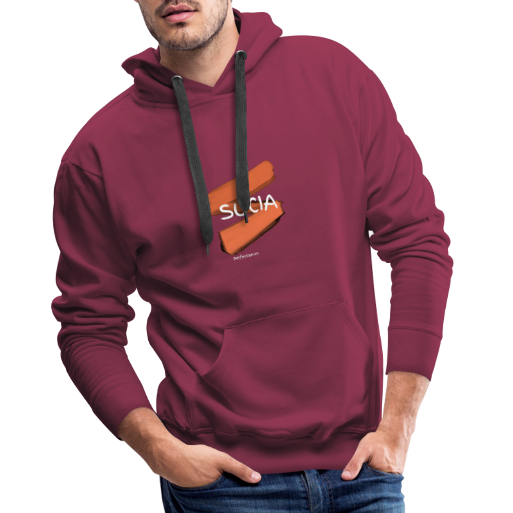 Sudadera con capucha premium para hombre - rojo bordeaux