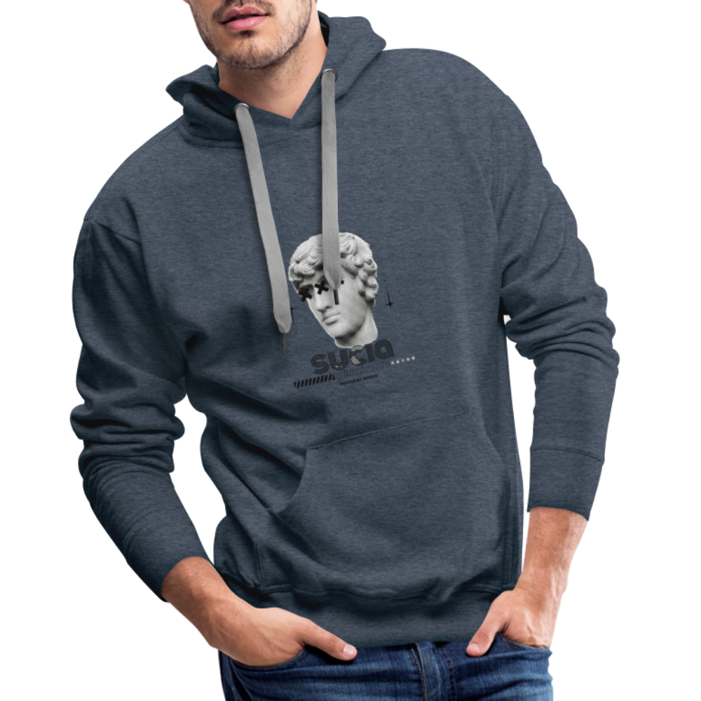 Sudadera con capucha premium para hombre - azul vaquero