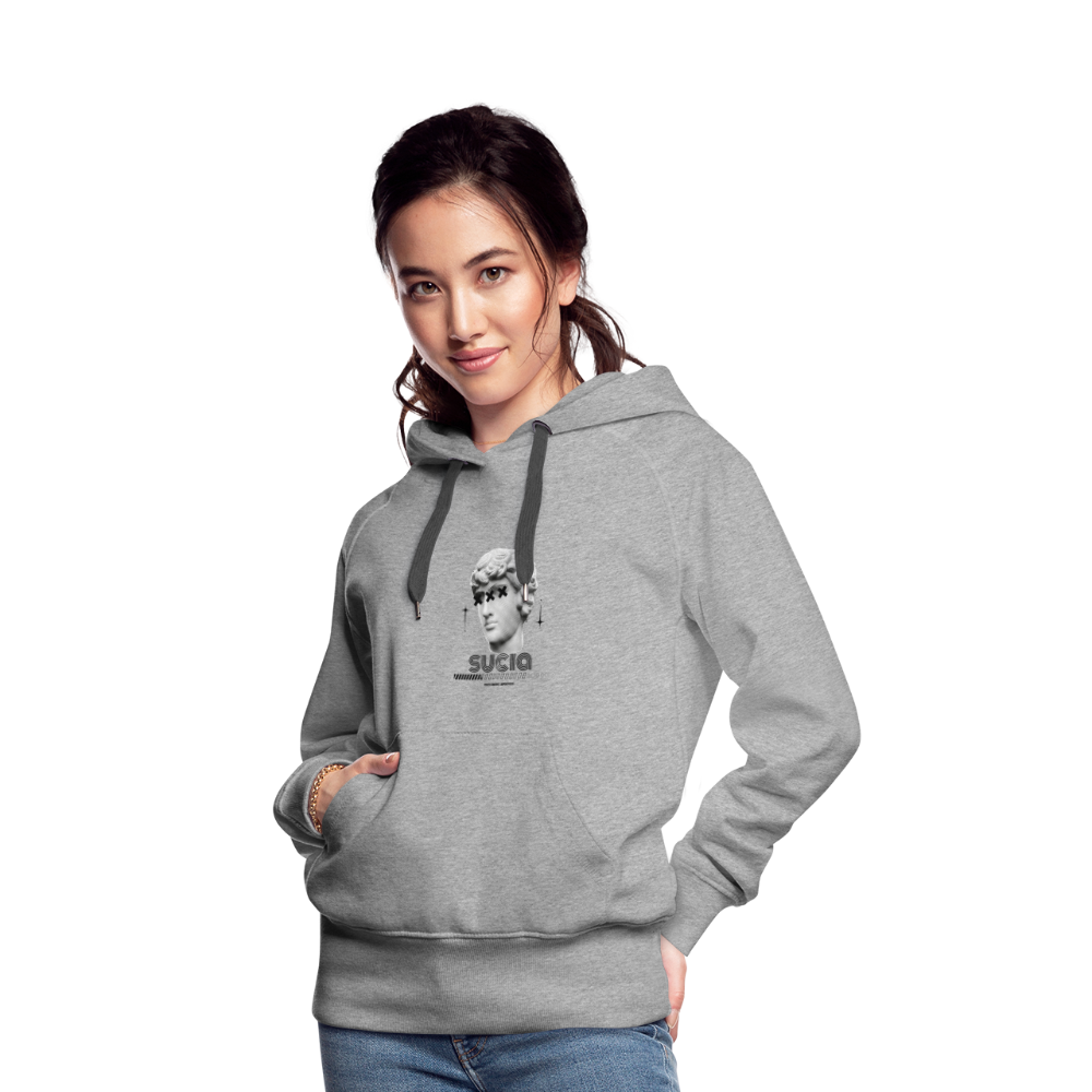 Sudadera con capucha premium para mujer - gris jaspeado