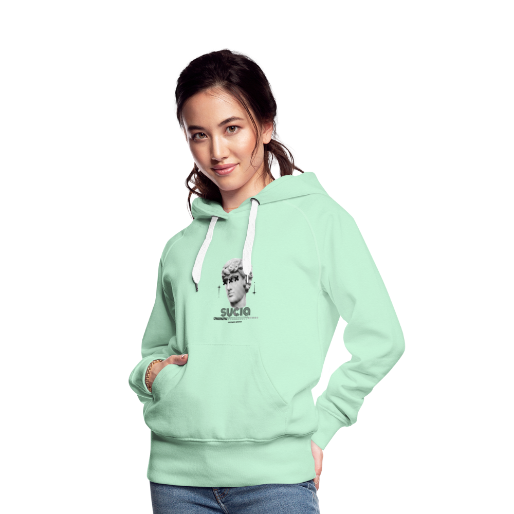 Sudadera con capucha premium para mujer - verde menta claro