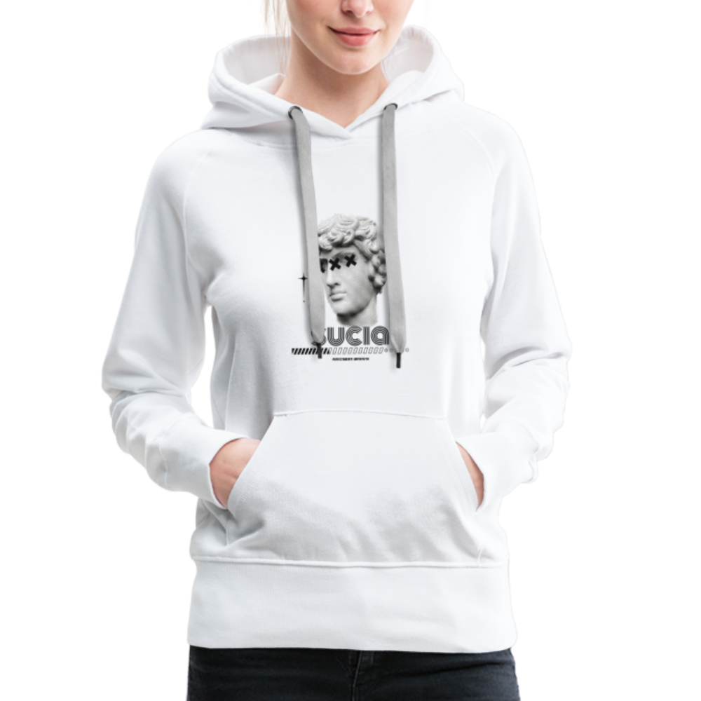 Sudadera con capucha premium para mujer - blanco