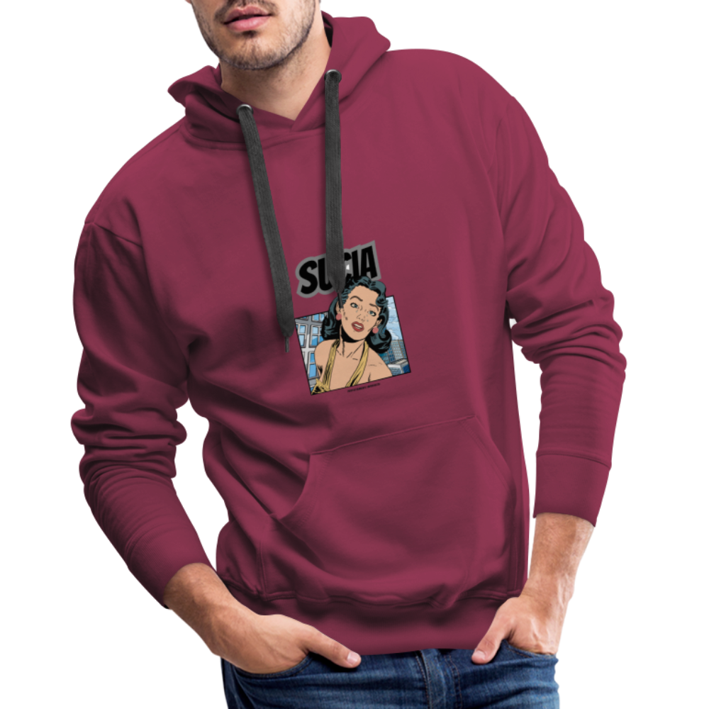 Sudadera con capucha premium para hombre - rojo bordeaux