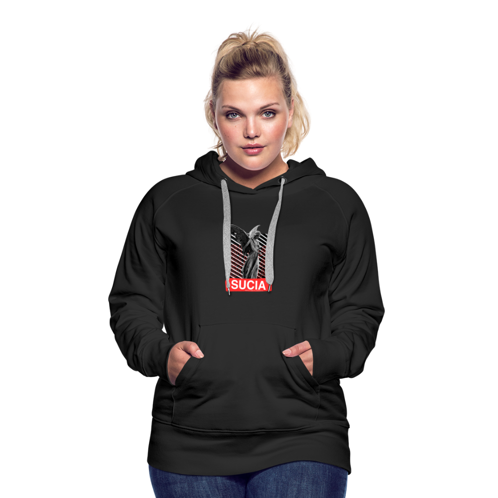 Sudadera con capucha premium para mujer - negro