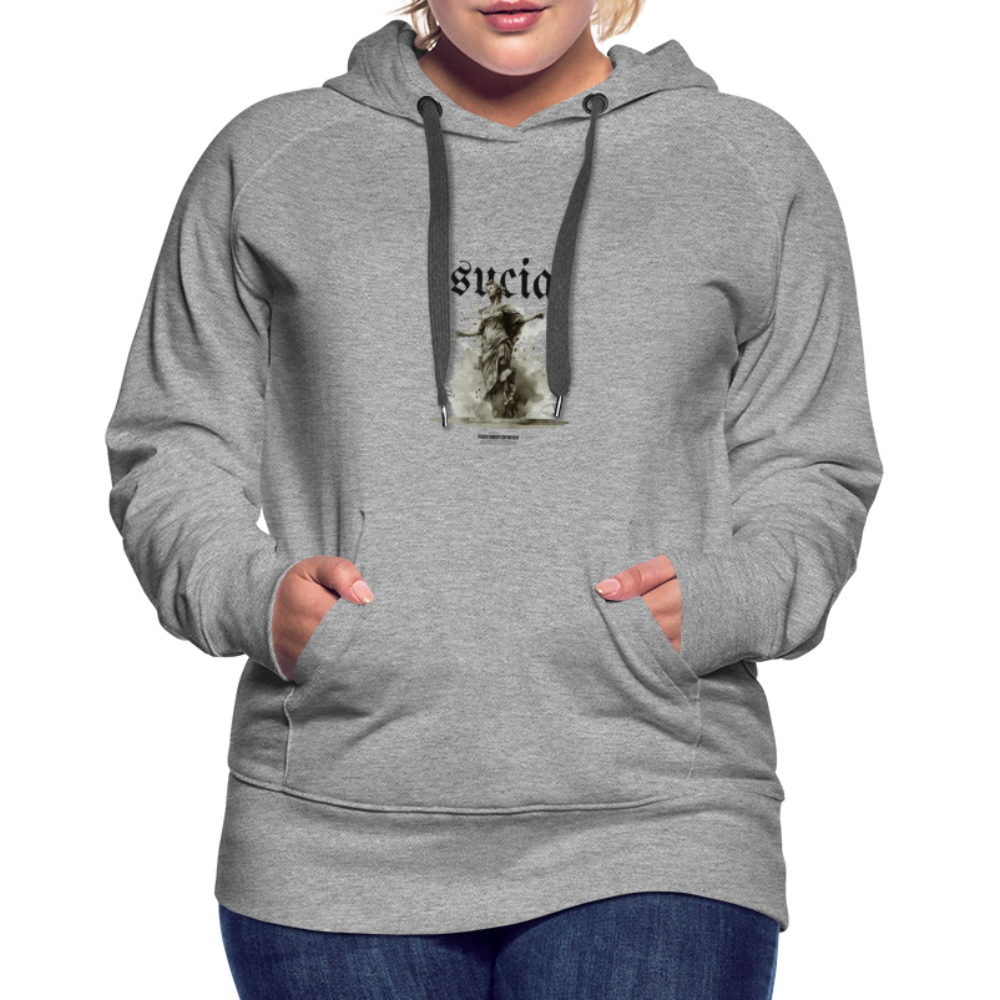 Sudadera con capucha premium para mujer - gris jaspeado