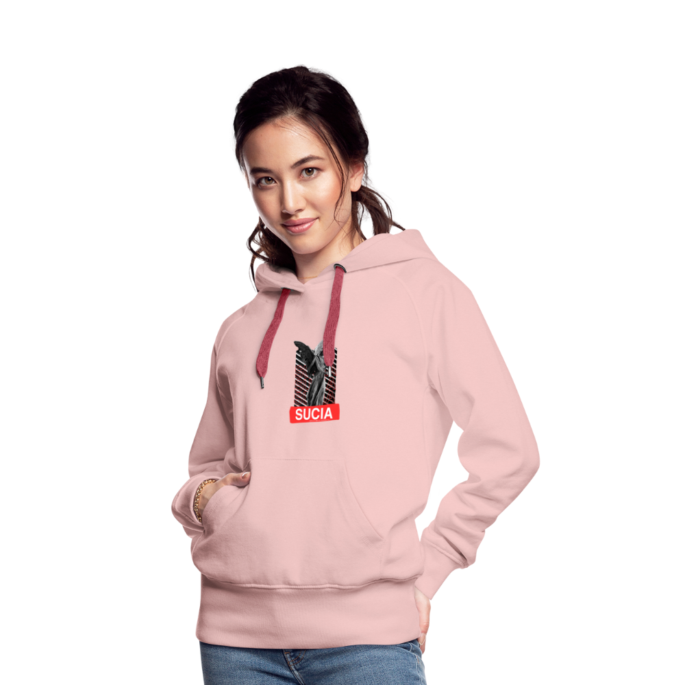 Sudadera con capucha premium para mujer - rosa cristal