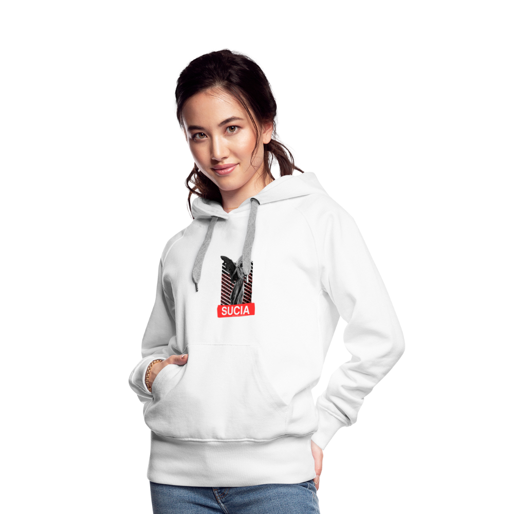 Sudadera con capucha premium para mujer - blanco