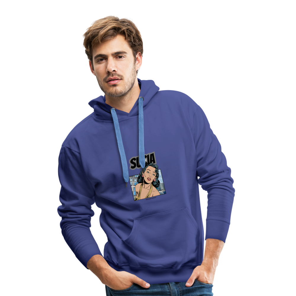 Sudadera con capucha premium para hombre - azul intenso