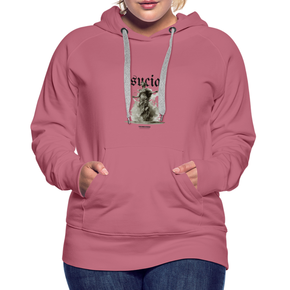 Sudadera con capucha premium para mujer - malva