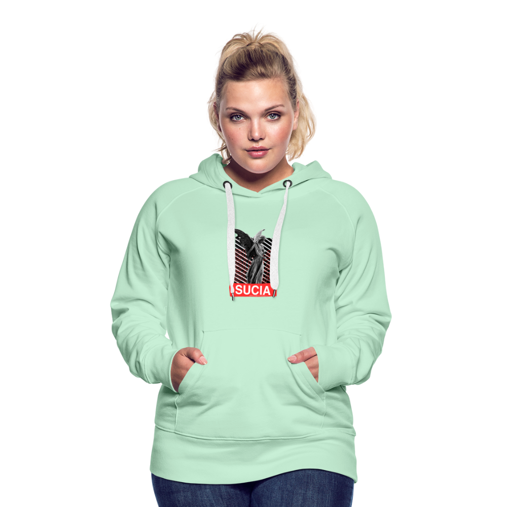 Sudadera con capucha premium para mujer - verde menta claro